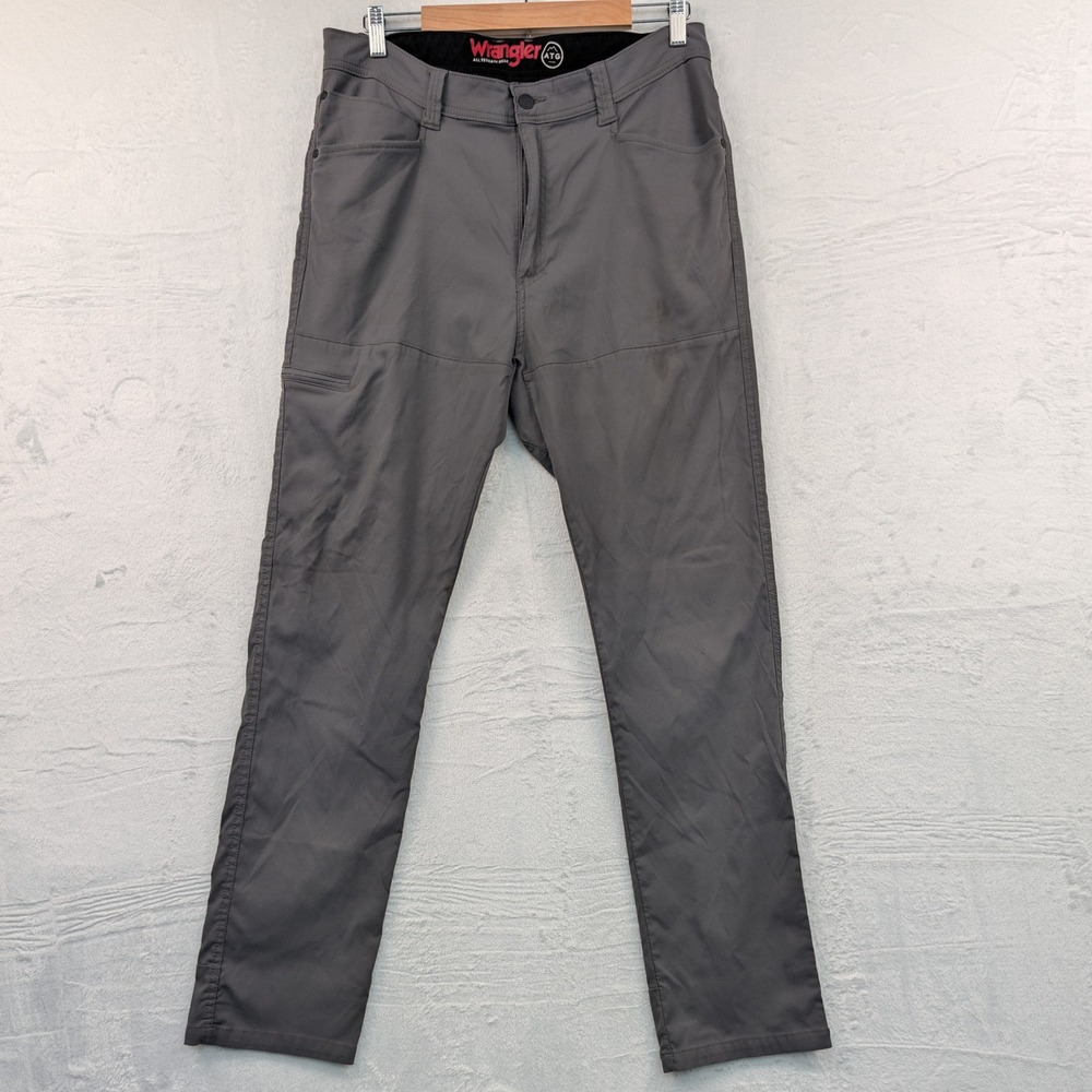 Wrangler Pants Men's 36x34 Gray ATG All Terrain Gear Straight Stretch Outdoors